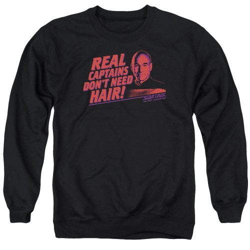 Image for Star Trek The Next Generation Crewneck - Real Captains Don't Need Hair