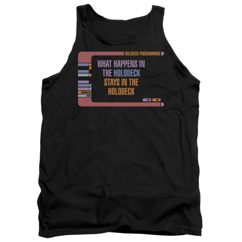 Image for Star Trek The Next Generation Tank Top - What Happens in the Holodeck Stays in the Holodeck