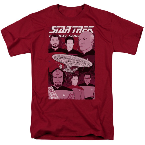 Image for Star Trek The Next Generation T-Shirt - Illustrated Captain and Crew