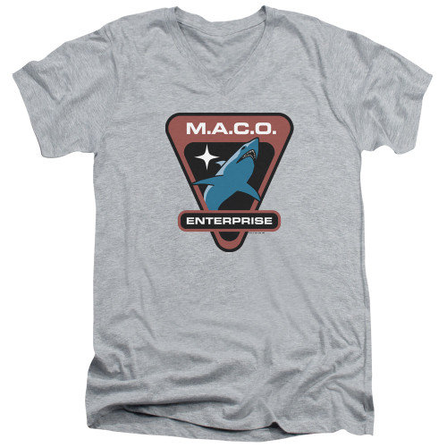 Image for Star Trek The Next Generation Mirror Universe T-Shirt - V Neck - M.A.C.O. Enterprise Patch