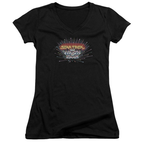 Image for Star Trek Girls V Neck T-Shirt - The Wrath of Khan Logo