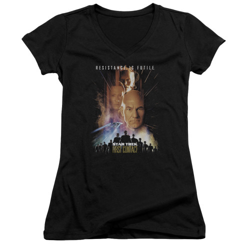 Image for Star Trek Girls V Neck T-Shirt - First Contact