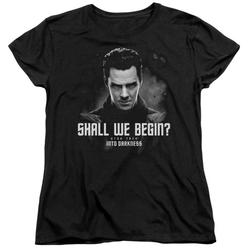 Image for Star Trek Into Darkness Woman's T-Shirt - Shall We Begin