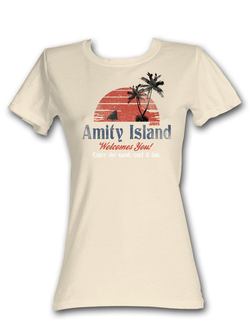 Jaws Amity Island Welcomes You Girls T-Shirt