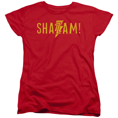 Image for Shazam Movie Womans T-Shirt - Flat Logo