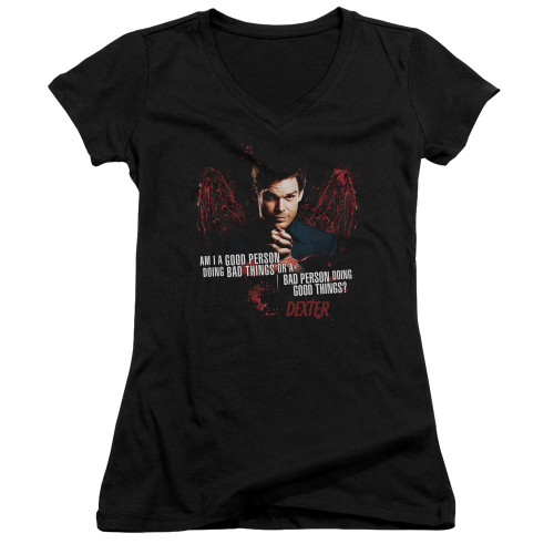 Image for Dexter Girls V Neck T-Shirt - Good Bad