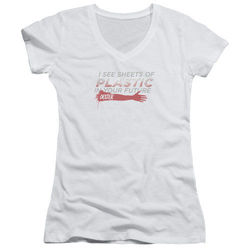 Image for Dexter Girls V Neck T-Shirt - Plastic Prediction