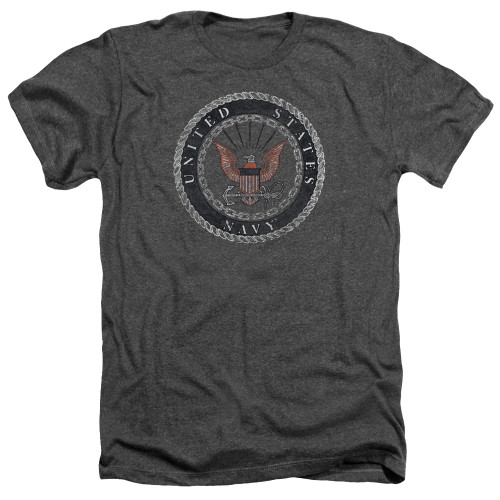Image for U.S. Navy Heather T-Shirt - Rough Emblem