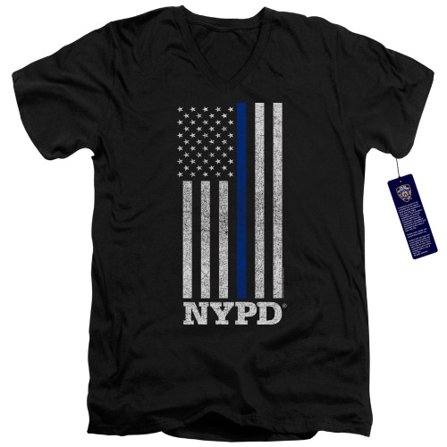 Image for New York City V Neck T-Shirt - Thin Blue Line