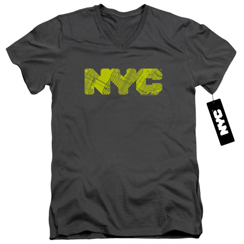 Image for New York City V Neck T-Shirt - Map