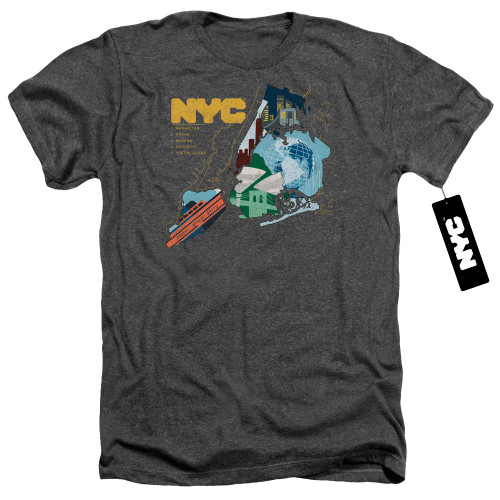 Image for New York City Heather T-Shirt - Five Boroughs