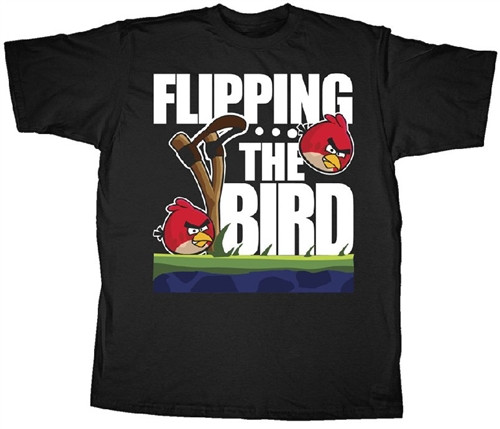 Image Closeup for Angry Birds Bird Flipping T-Shirt