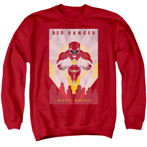 Image for Mighty Morphin Power Rangers Crewneck - Red Ranger Deco