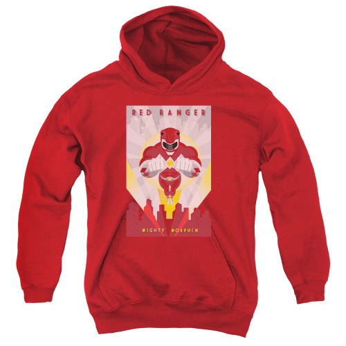 Image for Mighty Morphin Power Rangers Youth Hoodie - Red Ranger Deco