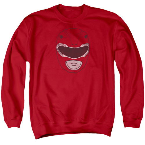 Image for Mighty Morphin Power Rangers Crewneck - Red Ranger Mask