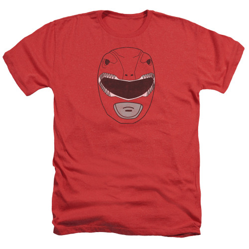Image for Mighty Morphin Power Rangers Heather T-Shirt - Red Ranger Mask