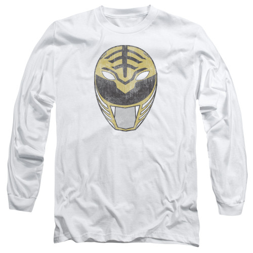 Image for Mighty Morphin Power Rangers Long Sleeve T-Shirt - White Ranger Mask