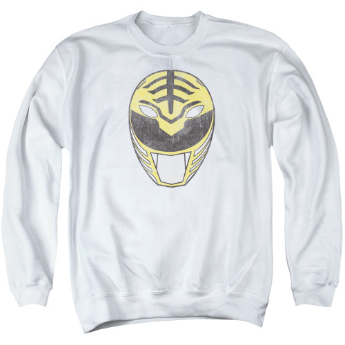 Image for Mighty Morphin Power Rangers Crewneck - White Ranger Mask