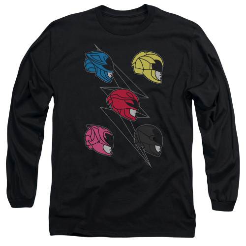 Image for Mighty Morphin Power Rangers Long Sleeve T-Shirt - Line Helmets