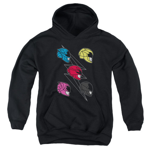 Image for Mighty Morphin Power Rangers Youth Hoodie - Line Helmets