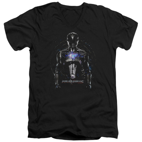 Image for Mighty Morphin Power Rangers T-Shirt - V Neck - Black Ranger