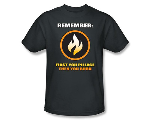 Image Closeup for Remember: First you Pillage, Then You Burn T-Shirt