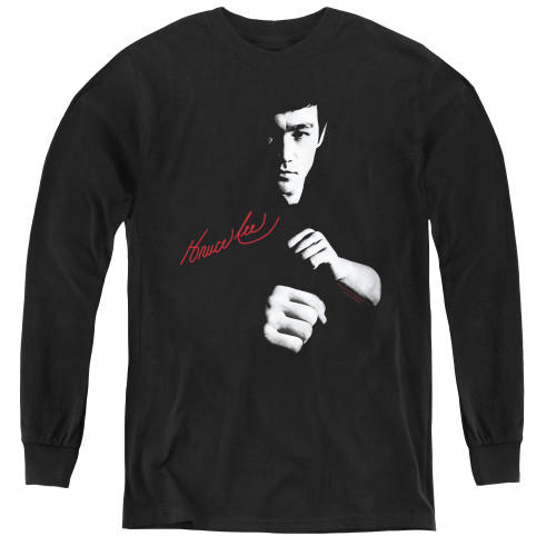 Image for Bruce Lee Youth Long Sleeve T-Shirt - The Dragon Awaits