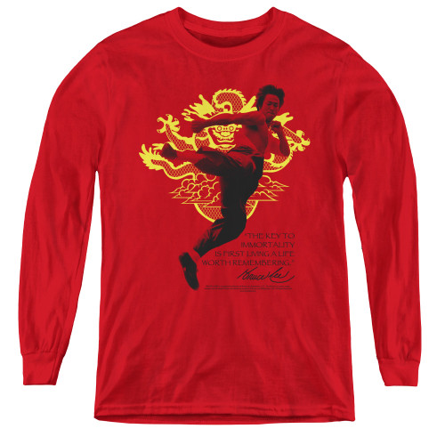 Image for Bruce Lee Youth Long Sleeve T-Shirt - Immortal Dragon