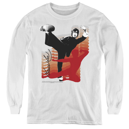 Image for Bruce Lee Youth Long Sleeve T-Shirt - Kick It!