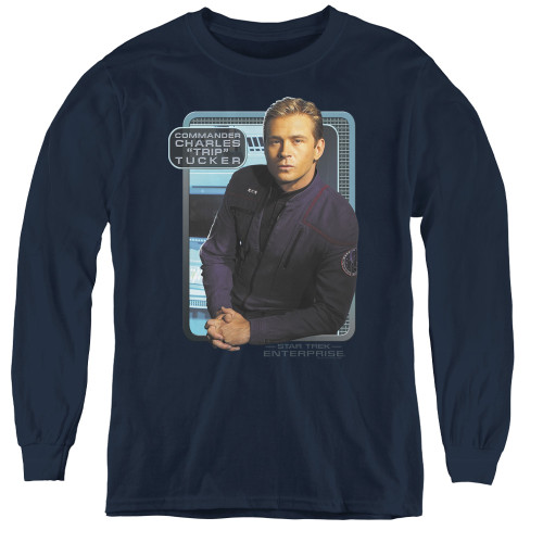 Image for Star Trek Enterprise Youth Long Sleeve T-Shirt - Trip Tucker