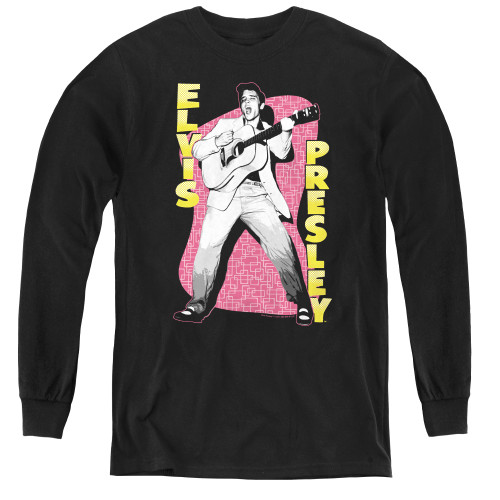 Image for Elvis Youth Long Sleeve T-Shirt - Pink Rock