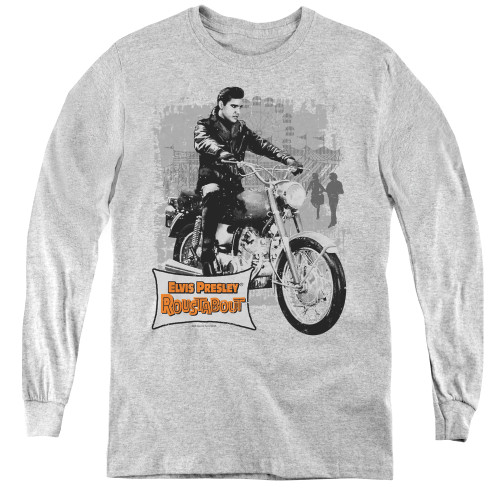 Image for Elvis Youth Long Sleeve T-Shirt - Roustabout Poster