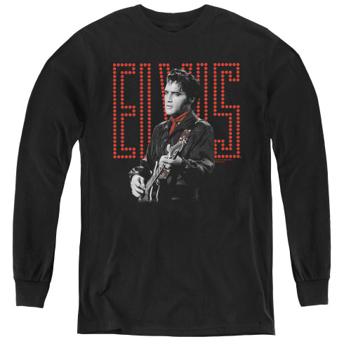 Image for Elvis Youth Long Sleeve T-Shirt - Red Guitarmans