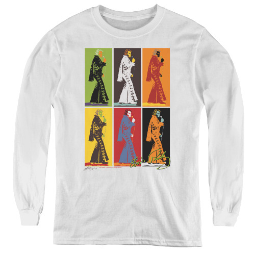 Image for Elvis Youth Long Sleeve T-Shirt - Retro Boxes