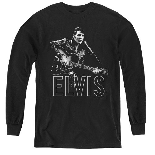 Image for Elvis Youth Long Sleeve T-Shirt - Guitar in Hand