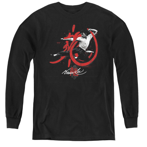 Image for Bruce Lee Youth Long Sleeve T-Shirt - High Flying