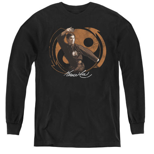 Image for Bruce Lee Youth Long Sleeve T-Shirt - Jeet Kune Do Pose