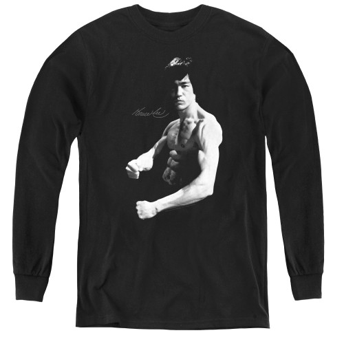 Image for Bruce Lee Youth Long Sleeve T-Shirt - Stance