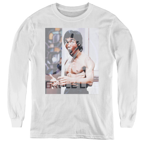 Image for Bruce Lee Youth Long Sleeve T-Shirt - Revving Up