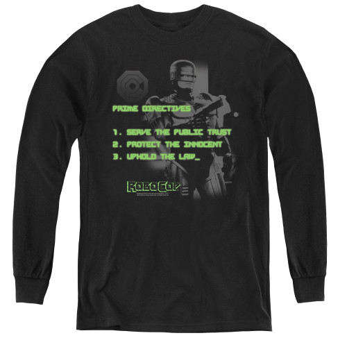 Image for Robocop Youth Long Sleeve T-Shirt - Prime Directives