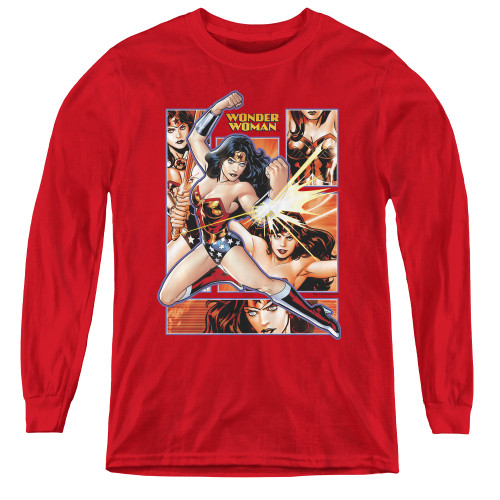 Image for Wonder Woman Youth Long Sleeve T-Shirt - Panels