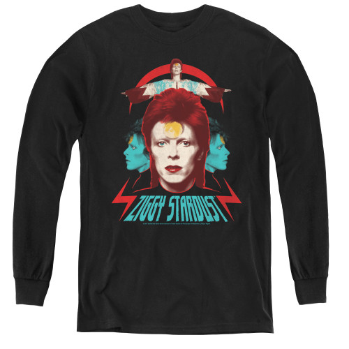 Image for David Bowie Youth Long Sleeve T-Shirt - Ziggy Heads