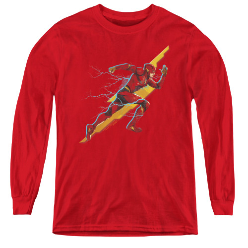 Image for Justice League Movie Youth Long Sleeve T-Shirt - Flash Forward