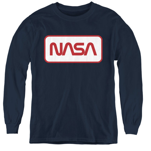 Image for NASA Youth Long Sleeve T-Shirt - Rectangular Logo