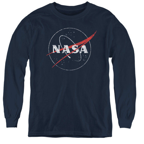 Image for NASA Youth Long Sleeve T-Shirt - Distressed Logo
