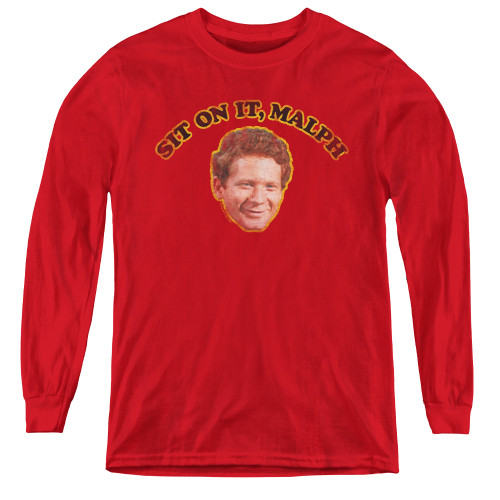 Image for Happy Days Youth Long Sleeve T-Shirt - Sit on It Malph