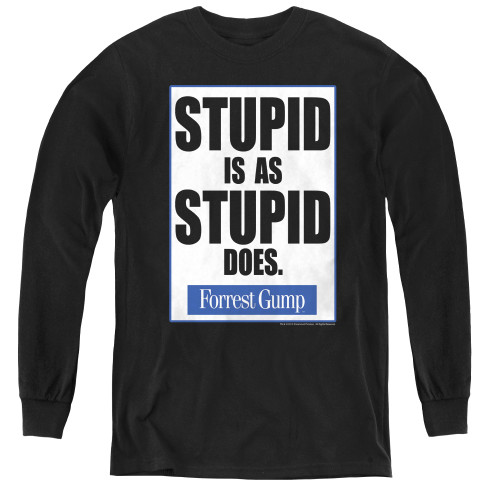 Image for Forrest Gump Youth Long Sleeve T-Shirt - Stupid is as Stupid Does