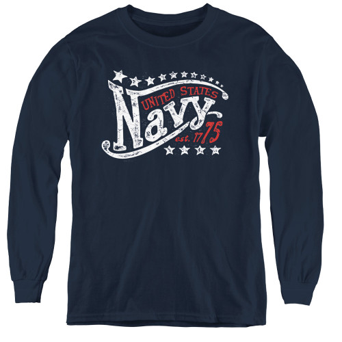 Image for U.S. Navy Youth Long Sleeve T-Shirt - Stars