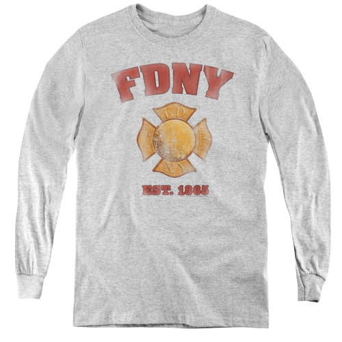 Image for New York City Youth Long Sleeve T-Shirt - FDNY Vintage Badge