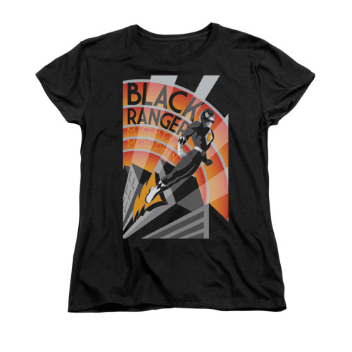 Power Rangers Woman's T-Shirt - Black Ranger Deco